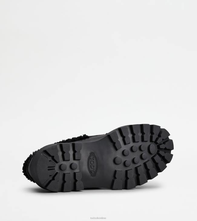 Tod\'s 8NXV36 čierna ženy kate mokasíny z kože a ovčej kože