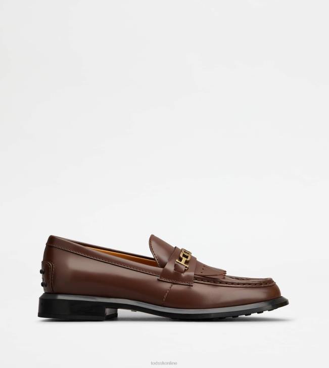 Tod\'s 8NXV39 hnedá ženy mokasíny z kože so strapcami