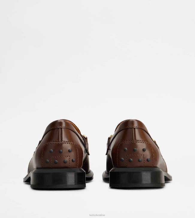 Tod\'s 8NXV39 hnedá ženy mokasíny z kože so strapcami