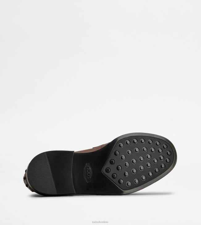 Tod\'s 8NXV39 hnedá ženy mokasíny z kože so strapcami