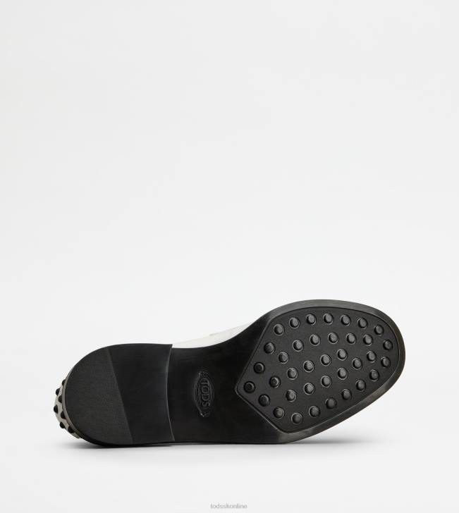 Tod\'s 8NXV40 biely ženy mokasíny z kože so strapcami