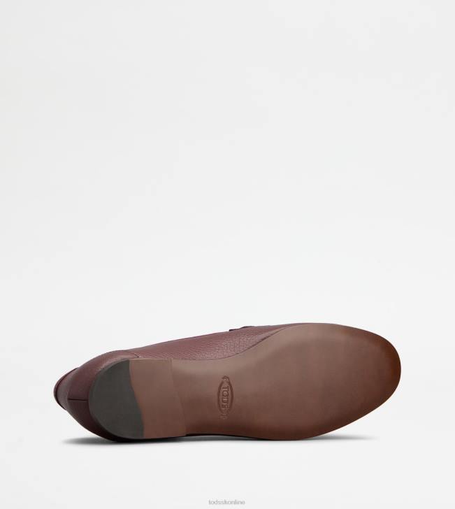 Tod\'s 8NXV50 bordová ženy mokasíny v koži