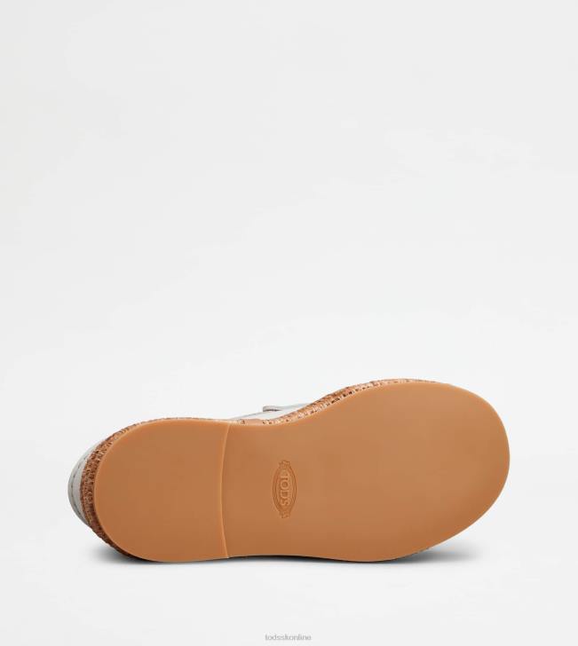 Tod\'s 8NXV62 biely ženy kožené mokasíny na platforme