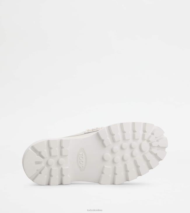 Tod\'s 8NXV6 biely ženy kožené mokasíny so strapcami