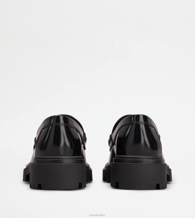Tod\'s 8NXV7 čierna ženy kožené mokasíny so strapcami