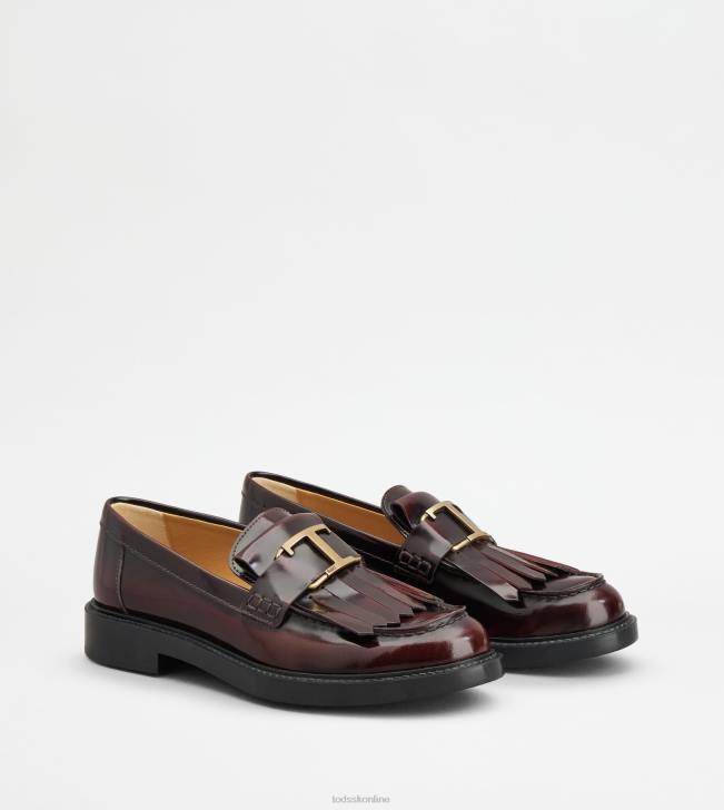 Tod\'s 8NXV9 bordová ženy t nadčasové mokasíny v koži