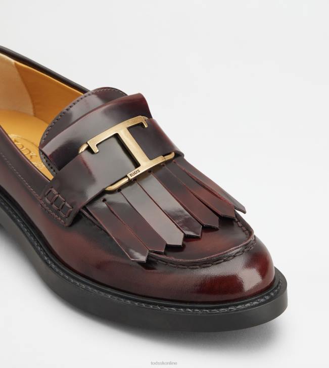 Tod\'s 8NXV9 bordová ženy t nadčasové mokasíny v koži