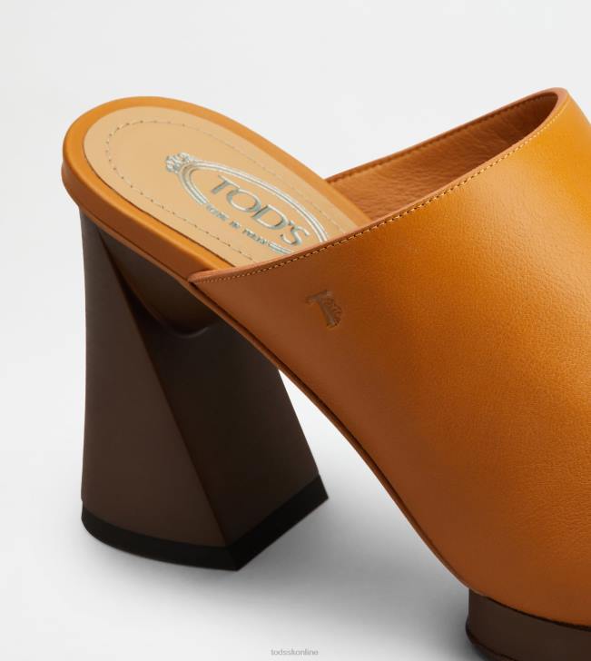 Tod\'s 8NXV219 oranžová ženy kožená platforma s podpätkom