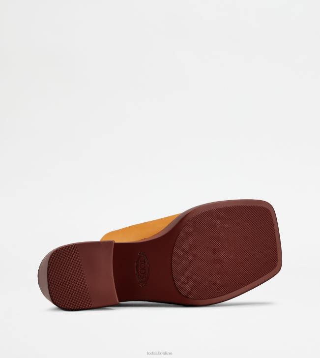 Tod\'s 8NXV223 oranžová ženy kožená platforma s podpätkom