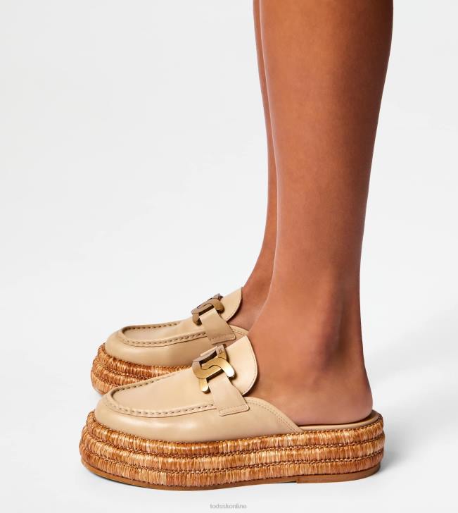 Tod\'s 8NXV226 béžová ženy kate platforma mules v koži