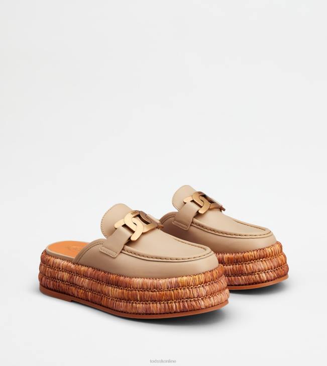 Tod\'s 8NXV226 béžová ženy kate platforma mules v koži