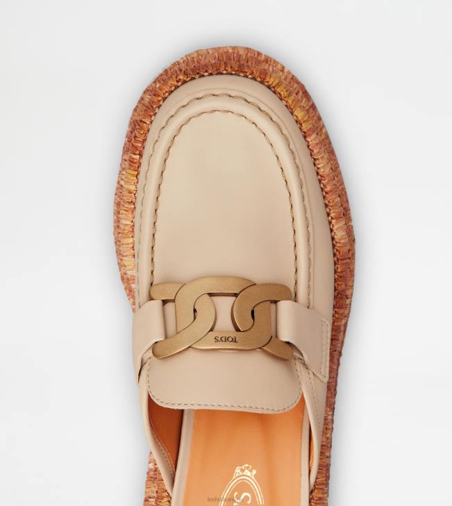 Tod\'s 8NXV226 béžová ženy kate platforma mules v koži