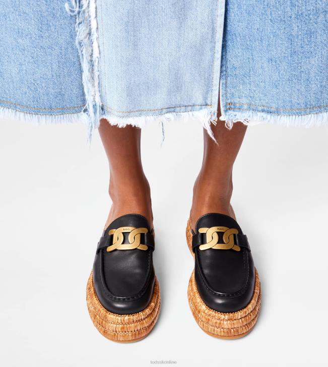 Tod\'s 8NXV227 čierna ženy kate platforma mules v koži
