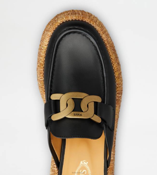 Tod\'s 8NXV227 čierna ženy kate platforma mules v koži