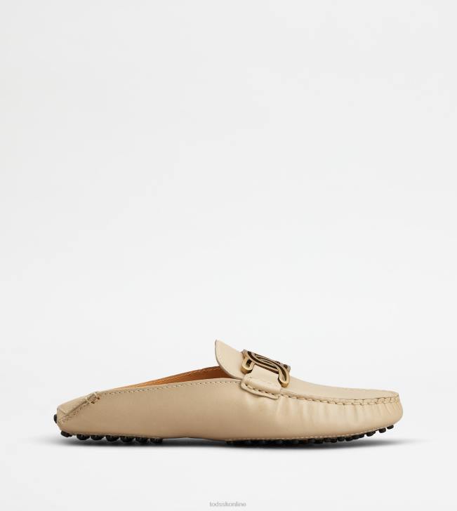 Tod's 8NXV228 béžová ženy gommino mule topánky v koži