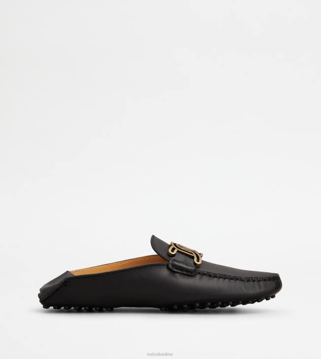 Tod's 8NXV229 čierna ženy gommino mule topánky v koži