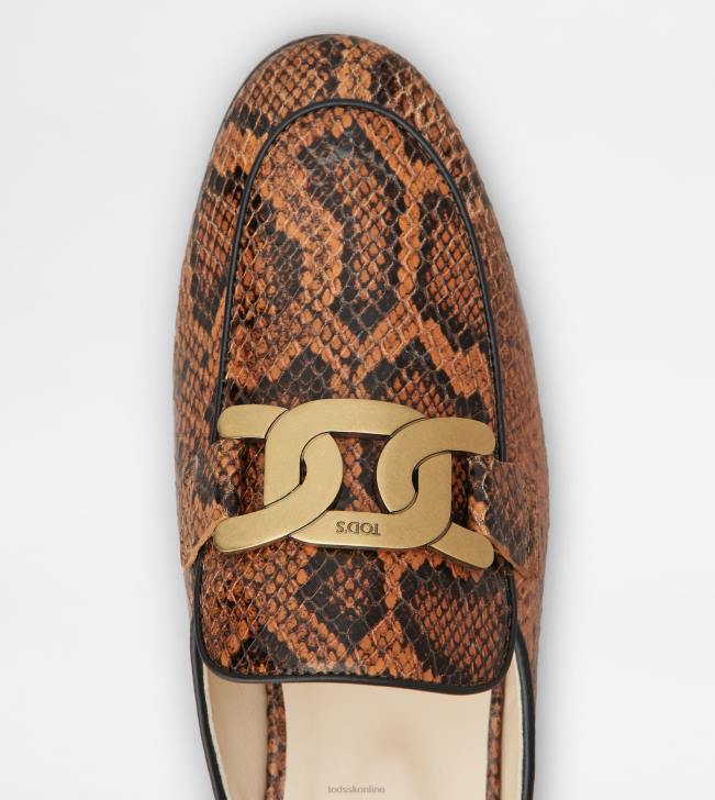 Tod\'s 8NXV233 čierna/hnedá ženy kate mules v koži s plazmi