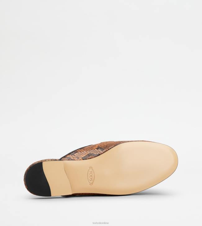 Tod\'s 8NXV233 čierna/hnedá ženy kate mules v koži s plazmi