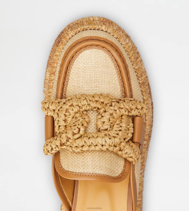 Tod\'s 8NXV234 hnedá ženy mules na platforme kate v látke a koži