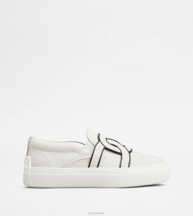 Tod's 8NXV149 biely ženy kate slip-ons v koži