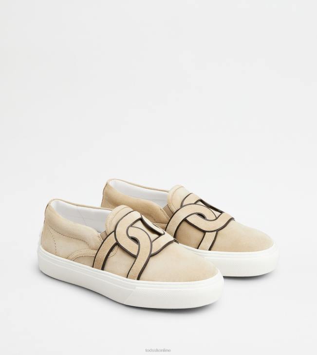 Tod\'s 8NXV151 béžová ženy kate slip-ons v semišovom prevedení
