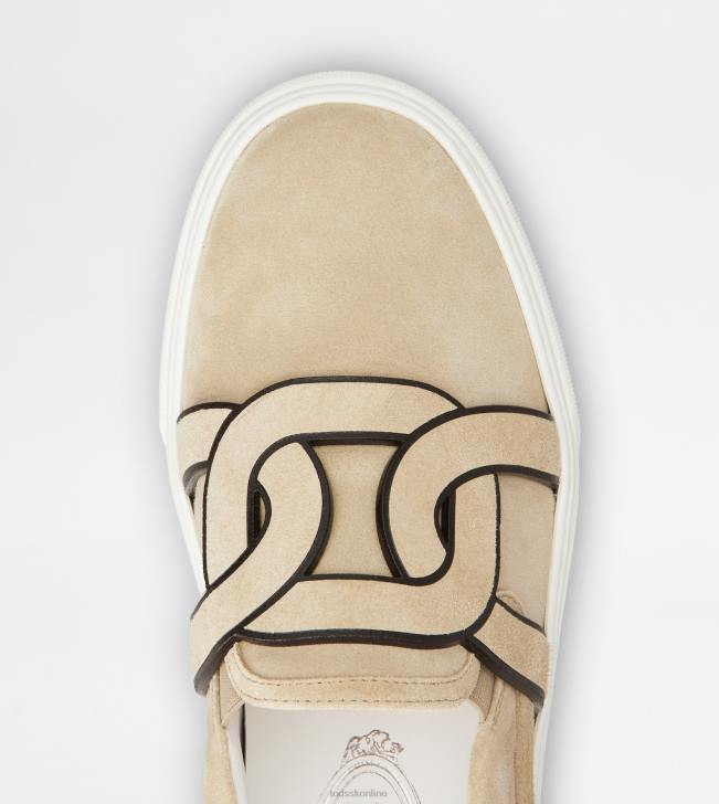 Tod\'s 8NXV151 béžová ženy kate slip-ons v semišovom prevedení