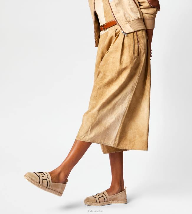 Tod\'s 8NXV198 béžová ženy kate slip-ons v semišovom prevedení