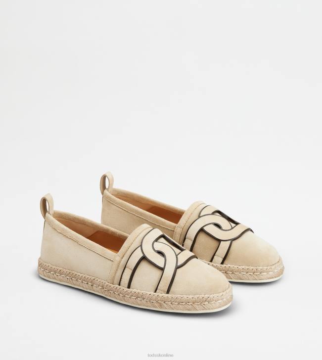 Tod\'s 8NXV198 béžová ženy kate slip-ons v semišovom prevedení