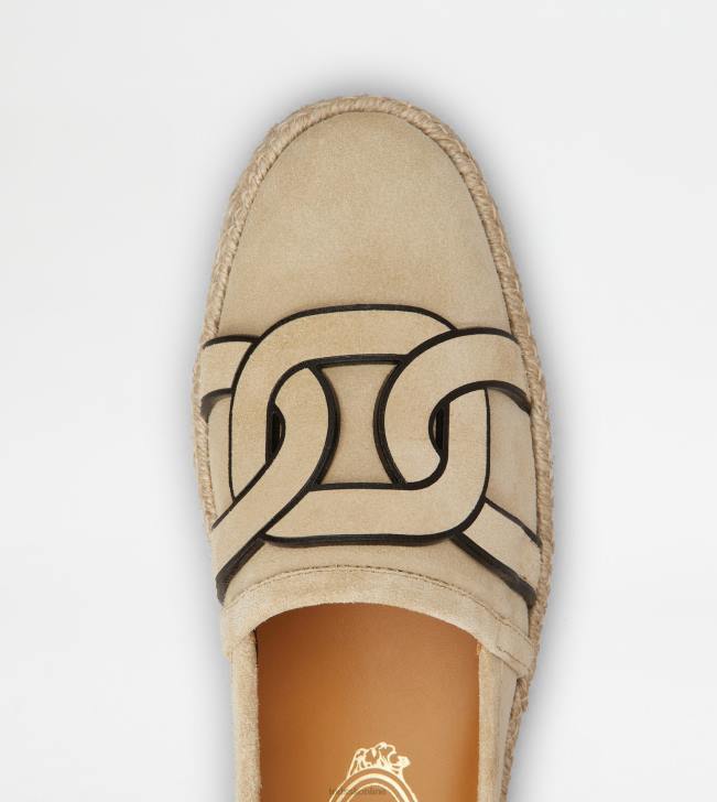 Tod\'s 8NXV198 béžová ženy kate slip-ons v semišovom prevedení