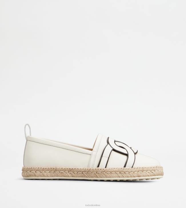 Tod's 8NXV199 biely ženy kate slip-ons v koži