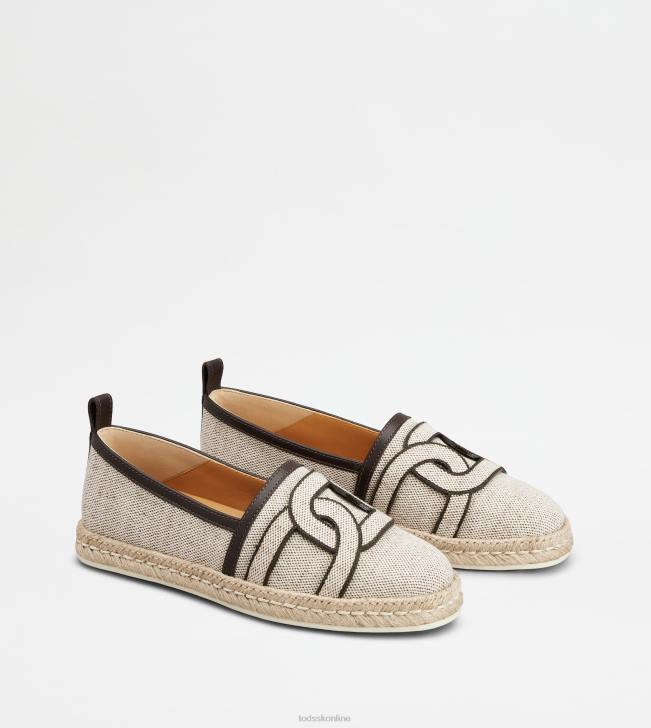 Tod\'s 8NXV200 hnedá ženy kate slip-ony z plátna a kože