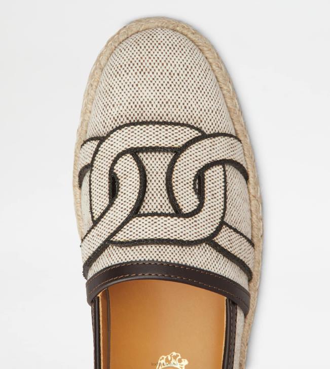 Tod\'s 8NXV200 hnedá ženy kate slip-ony z plátna a kože