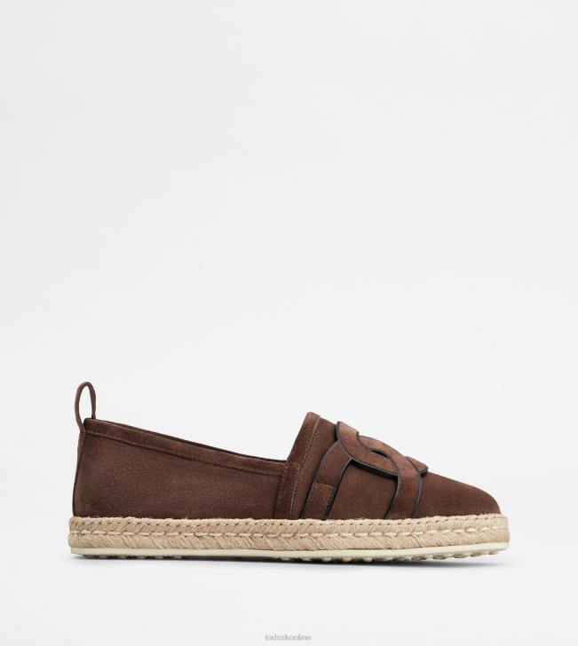 Tod's 8NXV201 hnedá ženy kate slip-ons v semišovom prevedení