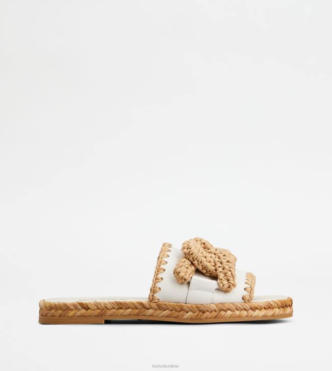 Tod's 8NXV196 biely ženy kate sandále v koži