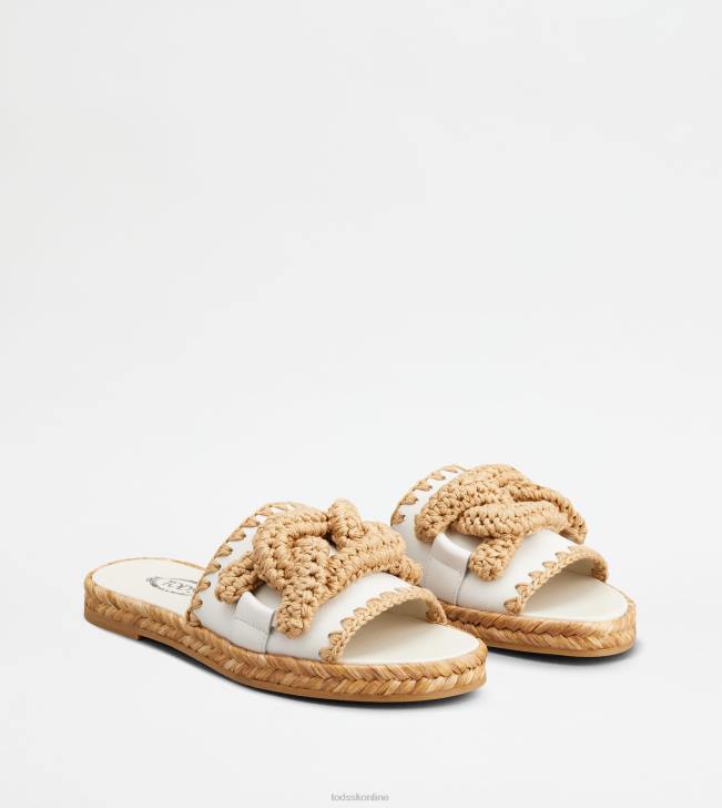 Tod\'s 8NXV196 biely ženy kate sandále v koži