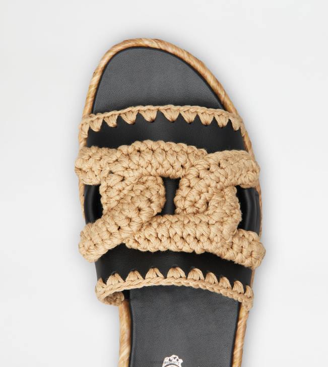 Tod\'s 8NXV197 čierna ženy kate sandále v koži