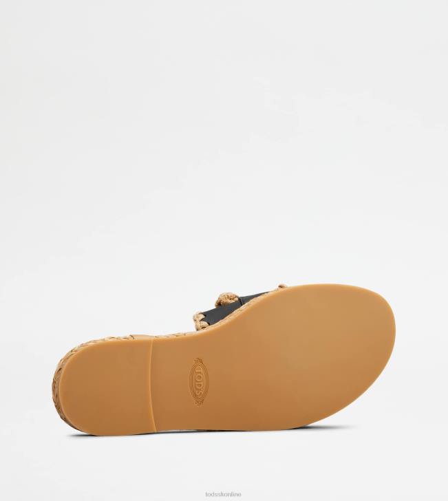 Tod\'s 8NXV197 čierna ženy kate sandále v koži