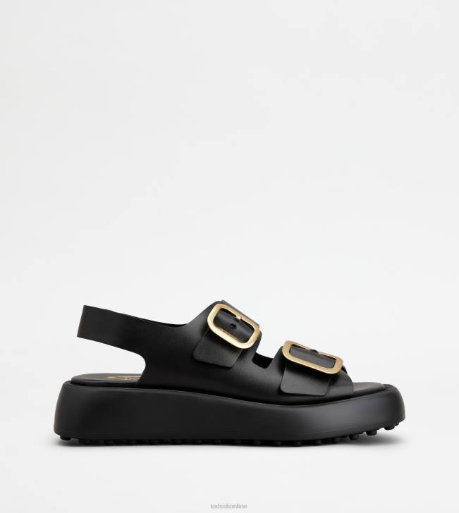 Tod's 8NXV207 čierna ženy sandále v koži