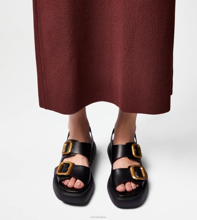Tod\'s 8NXV207 čierna ženy sandále v koži