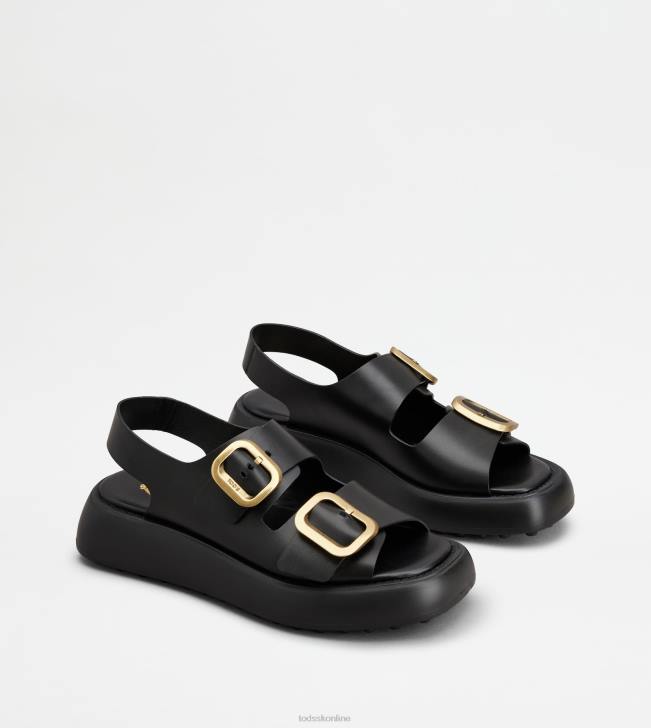 Tod\'s 8NXV207 čierna ženy sandále v koži