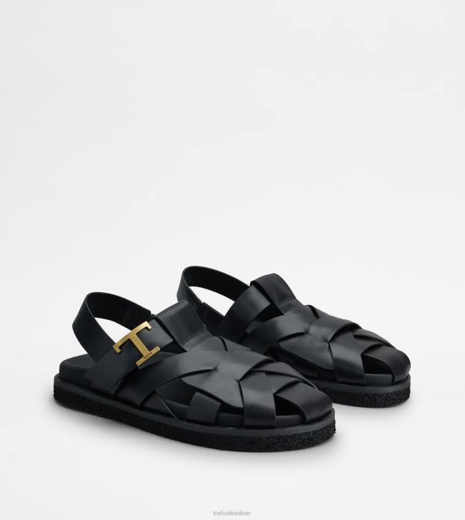 Tod\'s 8NXV209 čierna ženy t nadčasové sandále z kože