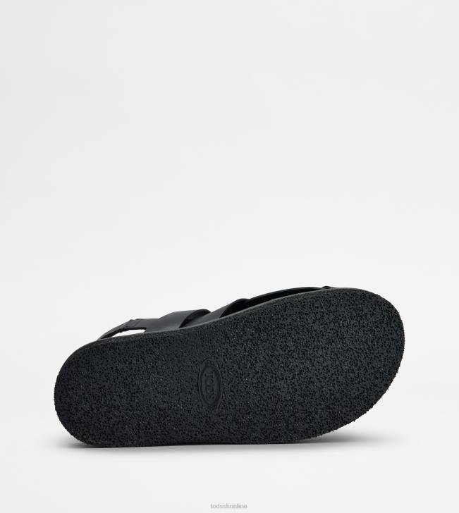 Tod\'s 8NXV209 čierna ženy t nadčasové sandále z kože