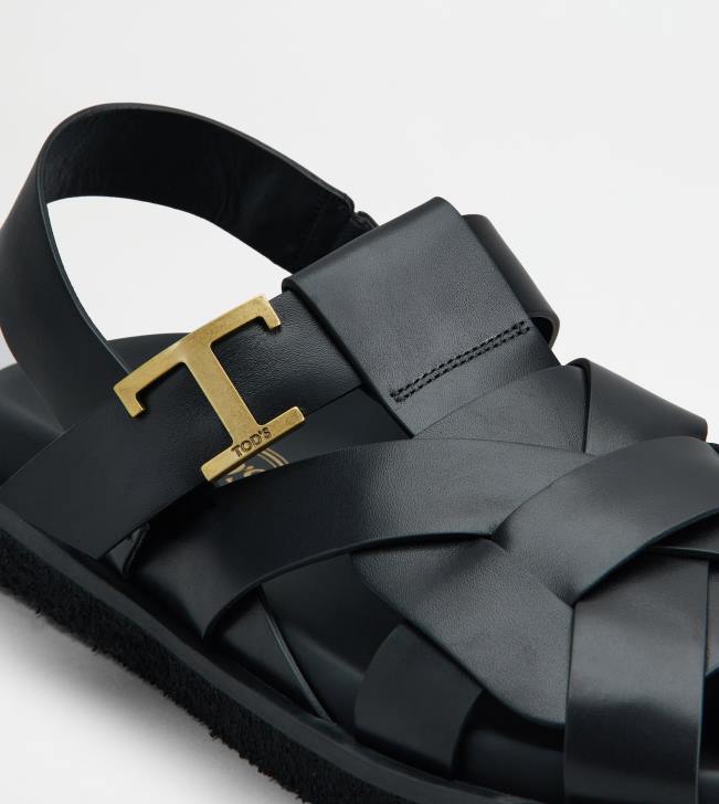 Tod\'s 8NXV209 čierna ženy t nadčasové sandále z kože