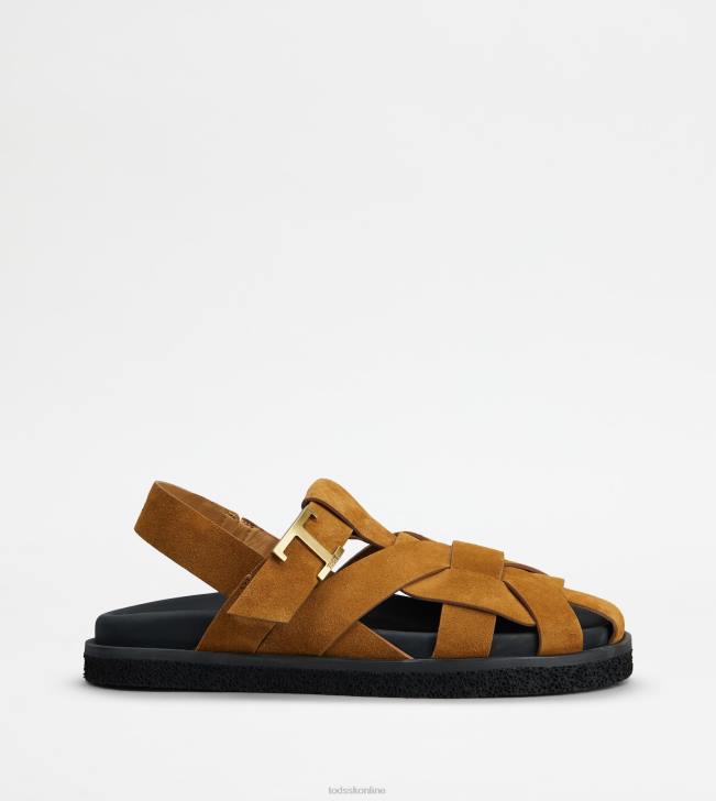 Tod's 8NXV210 hnedá ženy t nadčasové semišové sandále