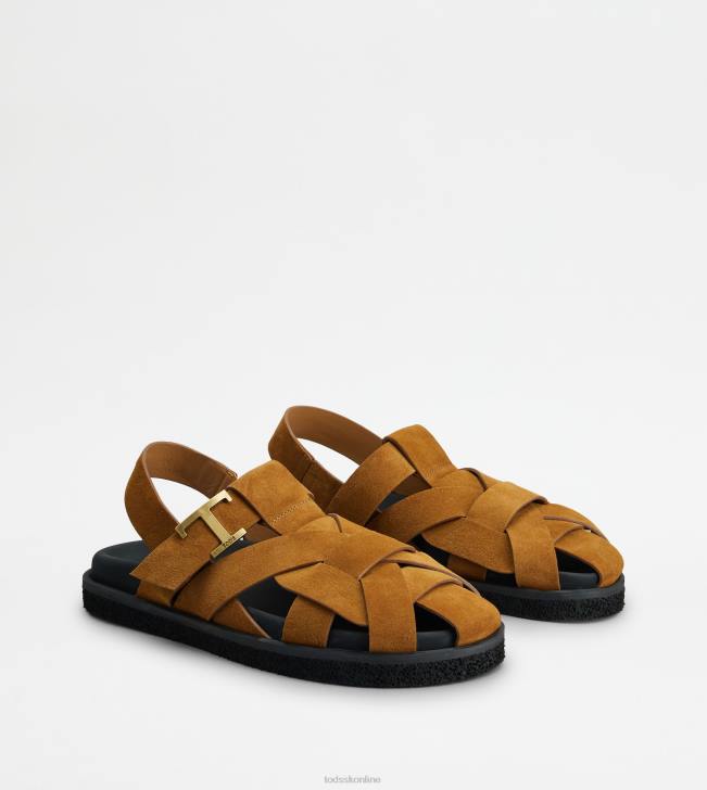 Tod\'s 8NXV210 hnedá ženy t nadčasové semišové sandále