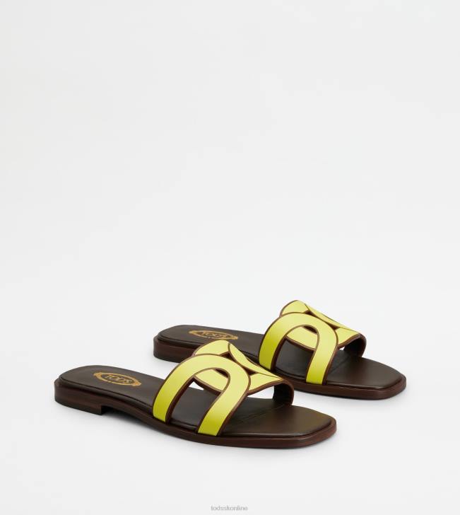 Tod\'s 8NXV213 žltá ženy sandále v koži
