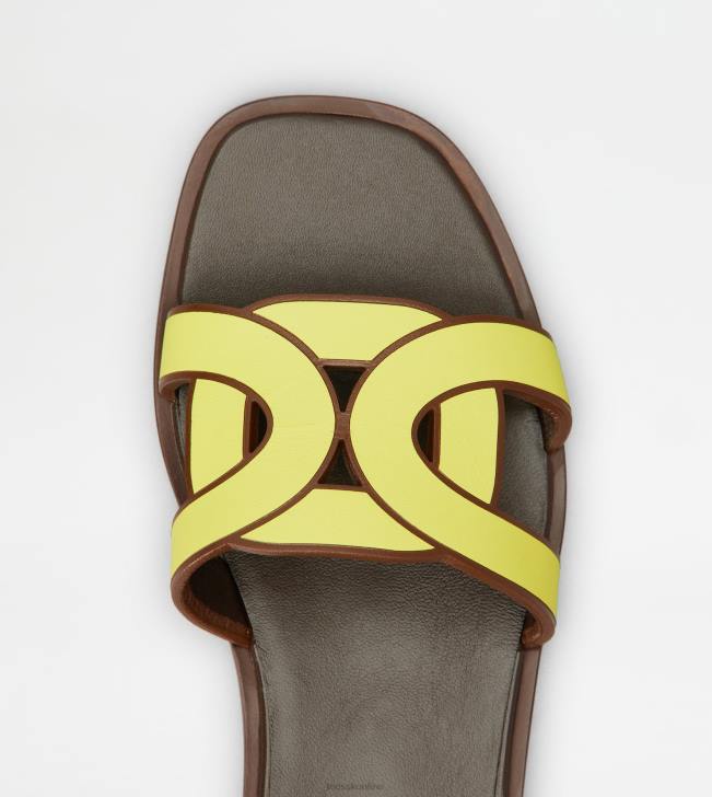Tod\'s 8NXV213 žltá ženy sandále v koži