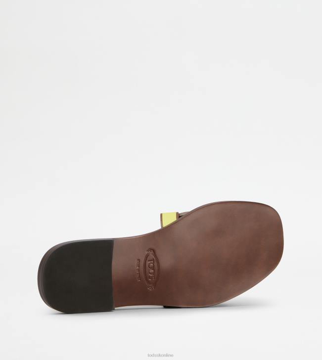 Tod\'s 8NXV213 žltá ženy sandále v koži