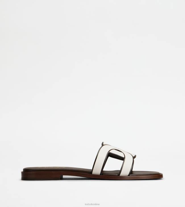 Tod's 8NXV215 biely ženy sandále v koži
