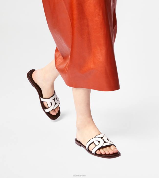Tod\'s 8NXV215 biely ženy sandále v koži